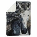 Begin Home Decor 60 x 80 in. Front Wild Horse-Sherpa Fleece Blanket 5545-6080-AN321
